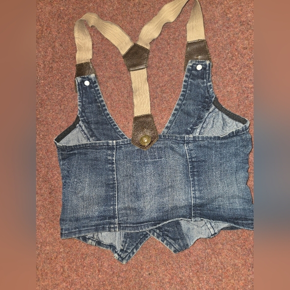 Blue Asphalt Denim Crop Shirt From Wet Seal Jr Size XS - Picture 5 of 7
